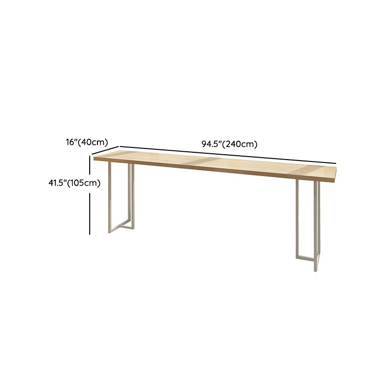 Modern Bistro Bar Table Rectangle Wood Double Pedestal Bar Table Clearhalo 'Bar Furniture' 'Bar Tables' 'bar_tables' 'furn' 'furn_bar_tables' 'Furniture' 'Kitchen & Dining Furniture' 1200x1200_4b8858bc-c480-4b32-bb7f-cb81ab55a7fd
