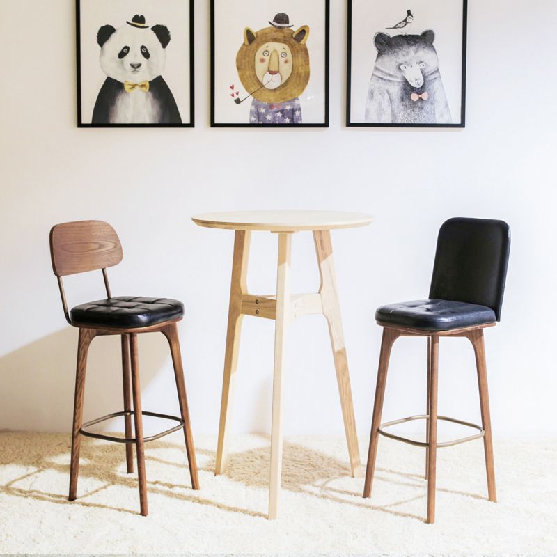Industrial Style Counter Stools Wood Upholstered Bar Stools Bristol with Square Seat Clearhalo 'Bar Furniture' 'Bar Stools' 'bar_stools' 'furniture_bar_stools' 'Kitchen & Dining Furniture' 'kitchen&dining_furn' 'kitchen' 'kitchen_furn' Furniture' 1200x1200_4b8d3b9e-cd73-4338-a1cc-6f9ad8d1c982