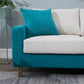 Scandinavian Sofa with 2 Pillows Square Arm Living Room Fabric Seating