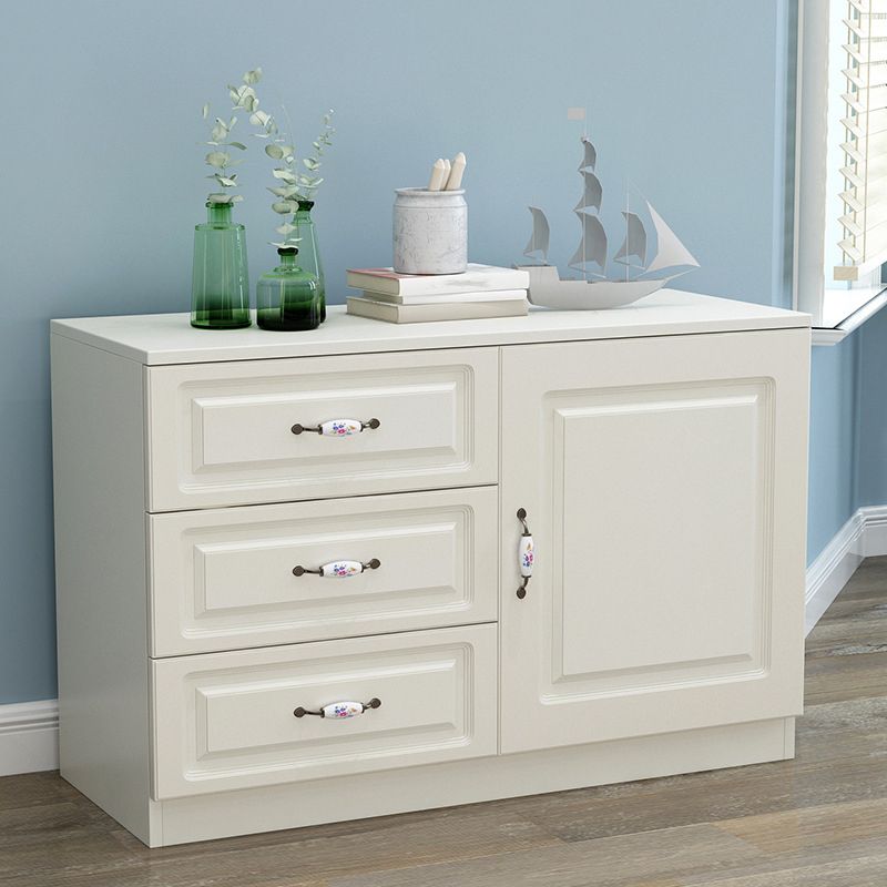 Modern White Accent Chest with Drawers 15.74" Wide Side Cabinet