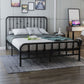 Luxe low profile bedframe metalen standaardbed met hoofdeinde met hoofdeinde