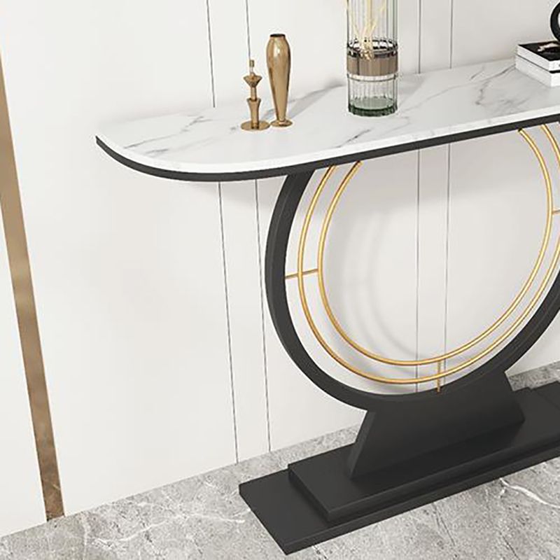 Console di mezza luna di accento contemporanea con console di mezza luna