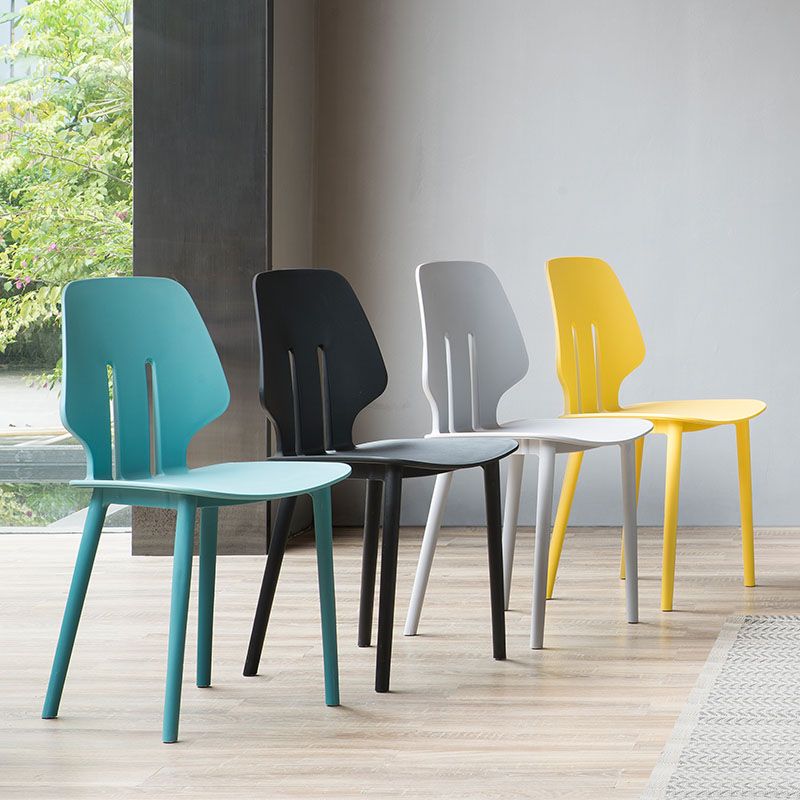 Scandinavian Colorful Plastic Dining Armless Chair Solid Back Chair Clearhalo ' kitchen&dining_furn' 'Dining Chairs' 'Dining Tables & Seating' 'dining_chair' 'furn' 'furn_dining_chair' 'Furniture' 'furniture_dining_chair' 'Kitchen & Dining Furniture' 'kitchen' 1200x1200_4b8f937c-1c5f-40be-a9e4-456ff199c2bd