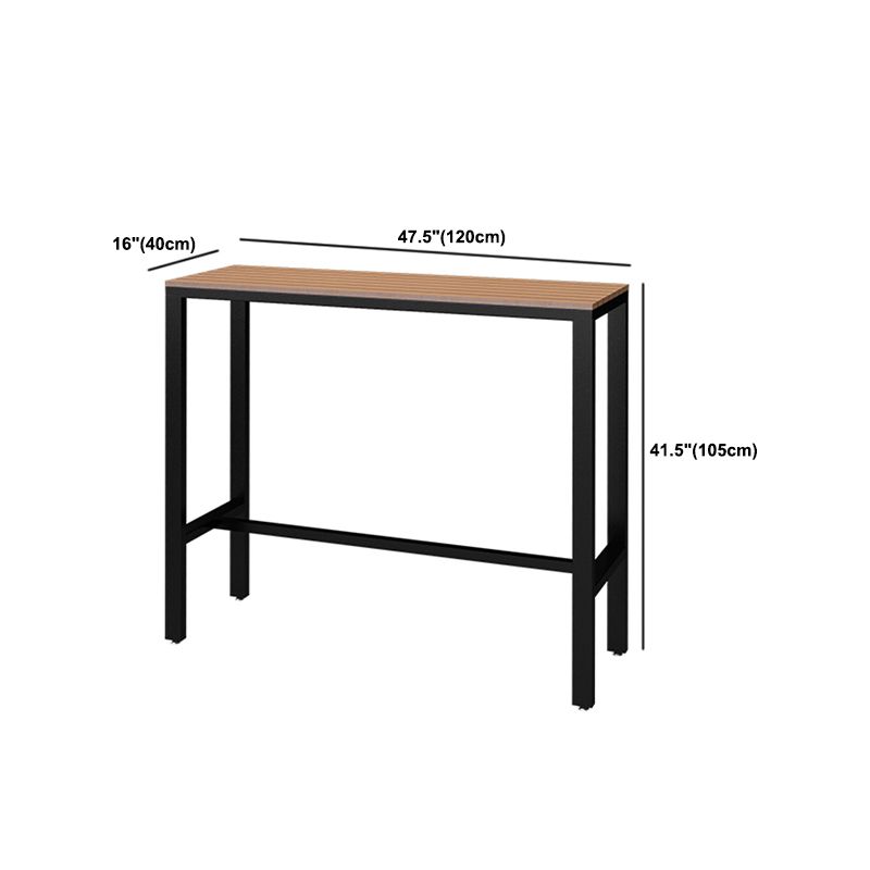 Wood Bar Dining Table Industrial Rectangle Bar Table with Trestle for Milk Tea Shop Clearhalo 'Bar Furniture' 'Bar Tables' 'bar_tables' 'furn' 'furn_bar_tables' 'Furniture' 'furniture_bar_tables' 'Kitchen & Dining Furniture' 1200x1200_4b902ebd-f920-4e65-93a3-0d05610294ac