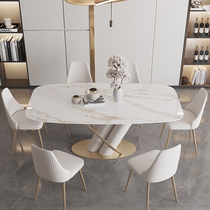 Modern Style Dining Rectangle Table Dining Stone Table for Kitchen Clearhalo 'Dining Tables & Seating' 'Dining Tables' 'dining_table' 'furn' 'furn_dining_table' 'Furniture' 'Kitchen & Dining Furniture' 1200x1200_4b903373-a036-4875-9980-12268e7785dc