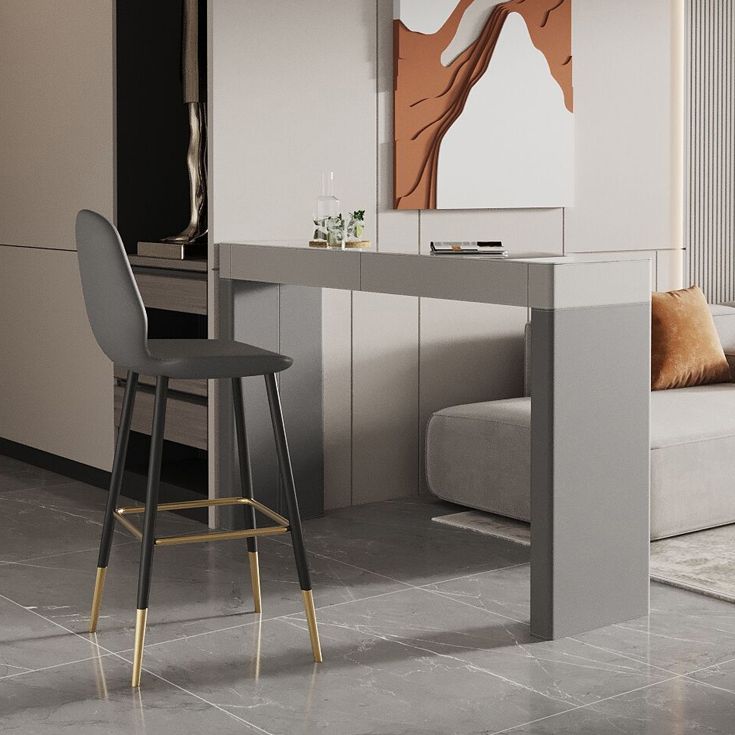 Rectangular White Modern Bar Table Stone Table for Restaurant Clearhalo 'Bar Furniture' 'Bar Tables' 'bar_tables' 'furn' 'furn_bar_tables' 'Furniture' 'Kitchen & Dining Furniture' 1200x1200_4b90ecd5-e434-4023-ac08-e90d3d728579