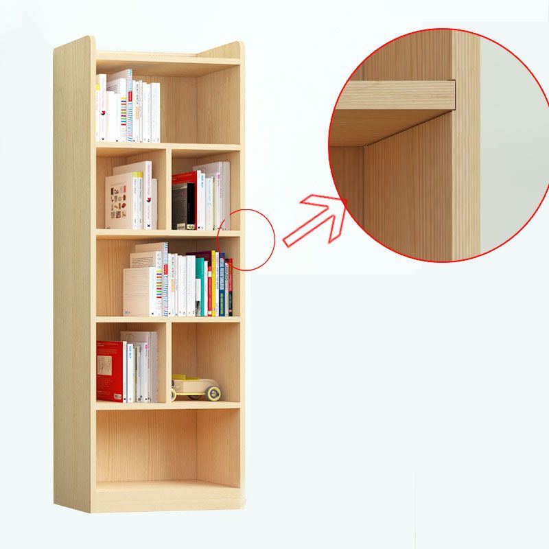 Contemporary Floor Closed Back Book Shelf Wooden Home Shelf Bookcase with Shelves