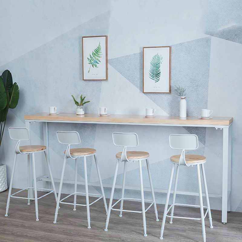Indoor Wood Counter Wine Table Rectangle Natural and White Bar Height Pub Table Clearhalo 'Bar Furniture' 'Bar Tables' 'bar_tables' 'furn' 'furn_bar_tables' 'Furniture' 'Kitchen & Dining Furniture' 1200x1200_4b92cd6e-a0b1-4339-9e3a-2be28878e508