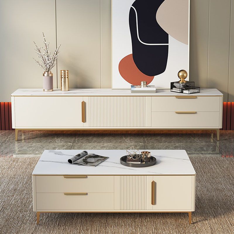 Modern Stone TV Media Console Enclosed Storage Stand Console for Living Room Clearhalo 'furn' 'furn_tv_stands_entertainment_centers' 'Furniture' 'Living Room Furniture' 'TV Stands & Entertainment Centers' 'TV Stands & Media Storage Furniture' 'tv_stands_entertainment_centers' 1200x1200_4b92deb9-a2f3-4fe4-9213-fabab02c976c