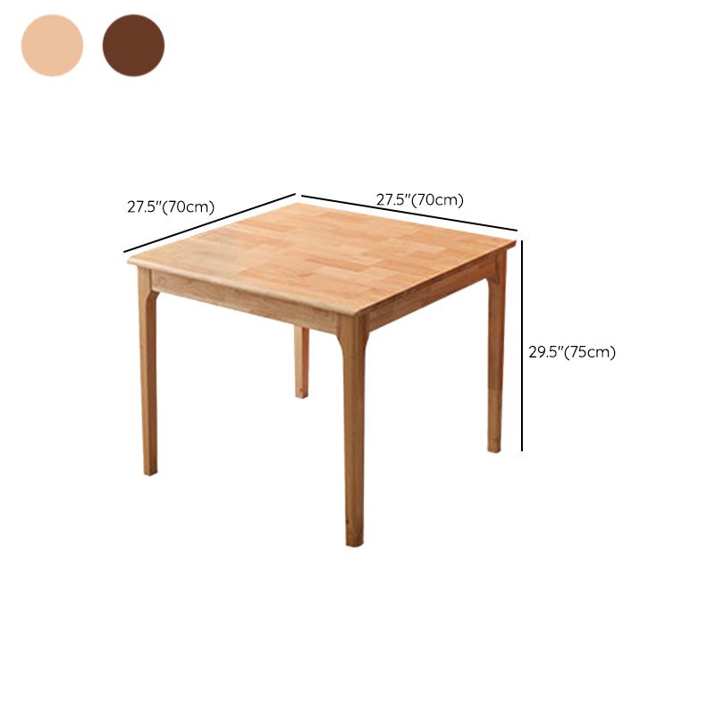 Dining Room Kitchen Table Rubberwood Solid Wood Square Dining Table