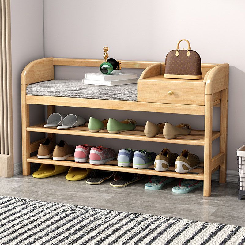 Mid-Century Modern Seating Bench Rectangle Cushioned Shoe Storage Entryway Bench Clearhalo 'Benches' 'Chairs & Seating' 'furn' 'furn_benches' 'Furniture' 'Living Room Furniture' 1200x1200_4b94907f-c72c-4b92-98ec-dcc7962225a9