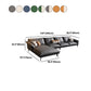 Leather Sponge Padded Seat with Pillow Back Sectional White/orange/green/grey Sofa