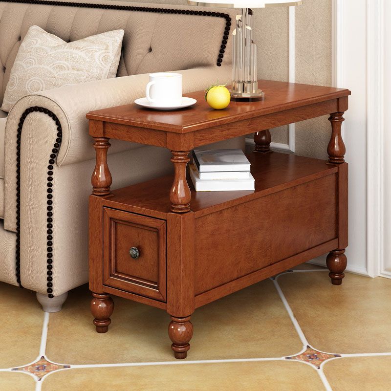 4 Legs Side Table Modern Wood Gold 2-Drawer Side End Snack Table Clearhalo 'Coffee & Accent Tables' 'End & Side Tables' 'end_side_table' 'end_side_tables' 'furn' 'furn_end_side_tables' 'Furniture' 'furniture_end_side_table' 'Living Room Furniture' 1200x1200_4b95933e-f06a-47ed-a882-7914aa383c4b