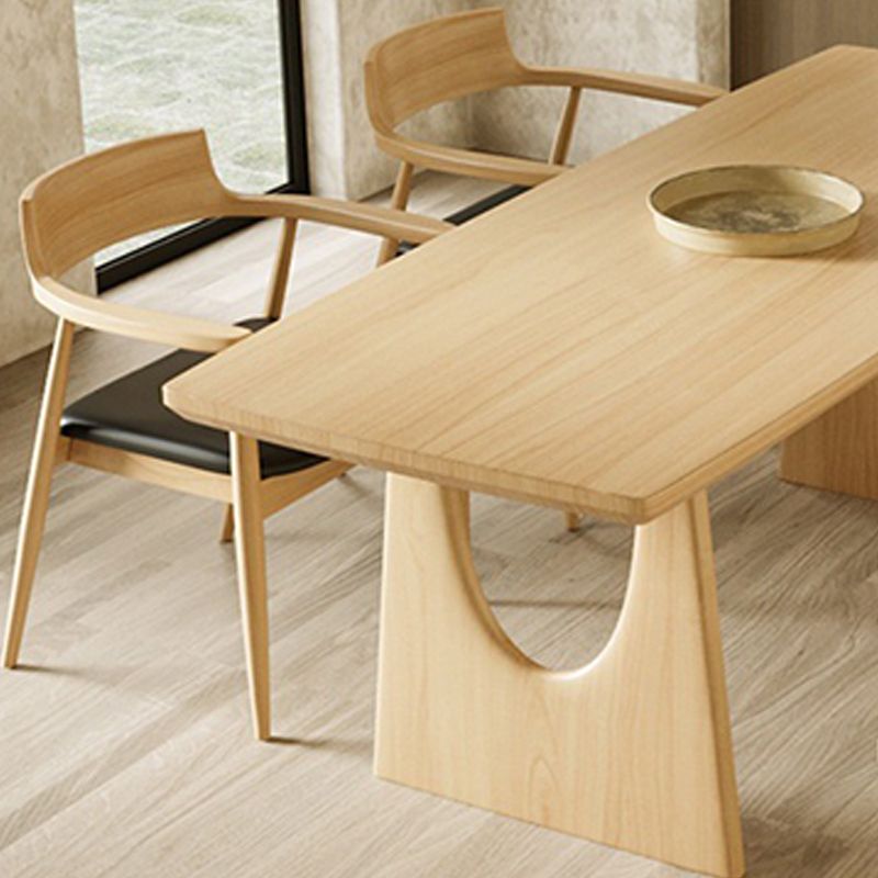 Table de doble pedestal Cena de madera contemporánea para el hogar