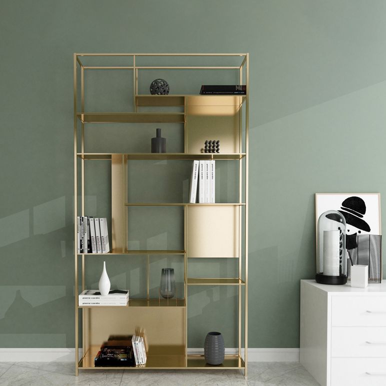 Contemporary Iron Etagere Bookshelf Vertical Office and Living Room Bookcase Clearhalo 'Bookcases' 'furn' 'furn_bookcases' 'Furniture' 'furniture_bookcases' 'Office Furniture' 1200x1200_4b967fce-dc37-4e78-b8a6-38eee9f95ef9