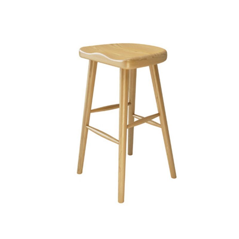 Zeitgenössische Barhocker aus Holz mit Thekenhöhe, armloser Barhocker für das Wohnzimmer