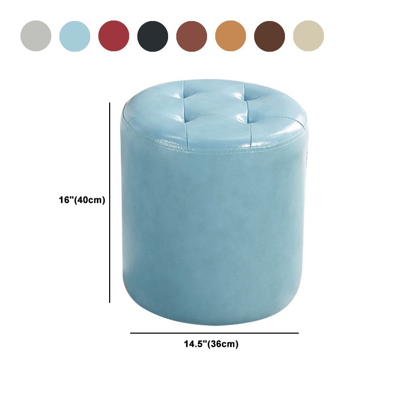 Modern Ottoman Water Resistant Tufted Leather Round Foot Stool Ottoman Clearhalo 'furn' 'furn_ottomans_poufs' 'Furniture' 'Living Room Furniture' 'Ottomans & Poufs' 'ottomans_poufs' 1200x1200_4b97fc58-5701-4bb7-8833-7d4855823048