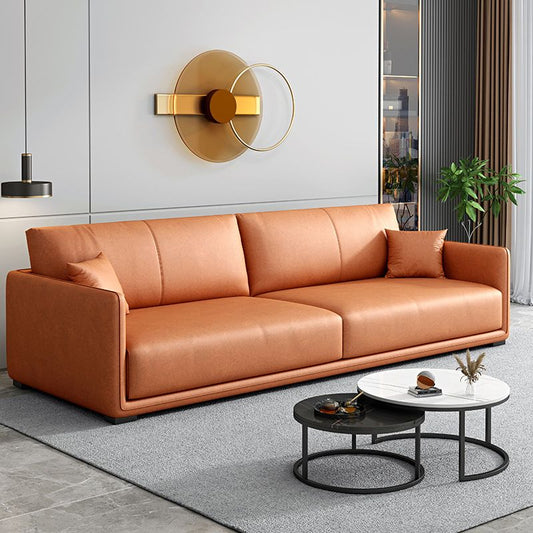 Faux Leather Sofa 83.07" W x 35.43" D x 29.52" H Square Arm Sofa for Living Room Clearhalo 'furn' 'furn_sofas' 'Furniture' 'furniture_sofas' 'Living Room Furniture' 'Sofa' 'sofas' 1200x1200_4b987311-535d-4079-b09a-2bd52cc01f8b