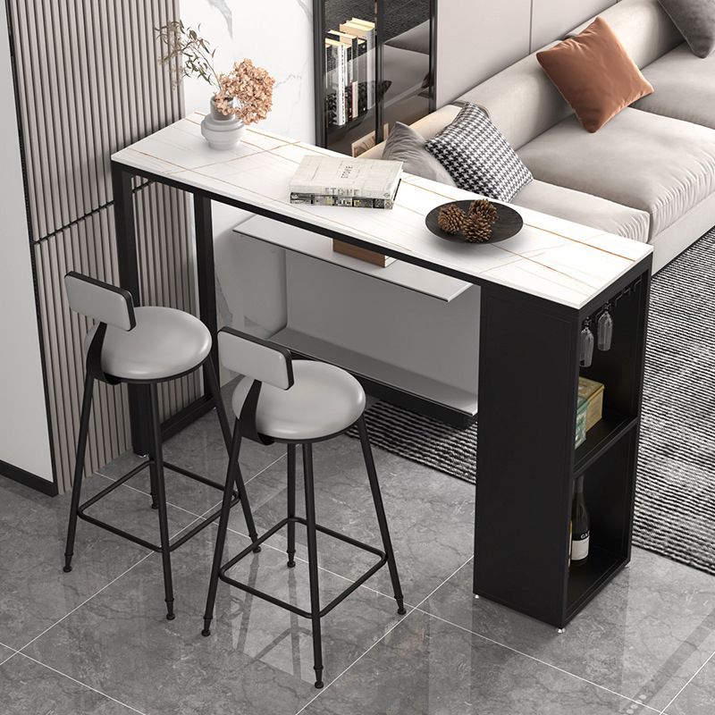 Industrial Rectangle Sintered Stone Table Bar Counter Table for Home Clearhalo 'Bar Furniture' 'Bar Tables' 'bar_tables' 'furn' 'furn_bar_tables' 'Furniture' 'furniture_bar_tables' 'Kitchen & Dining Furniture' 1200x1200_4b98b1bc-dfa8-4cc3-9143-9466a352430e