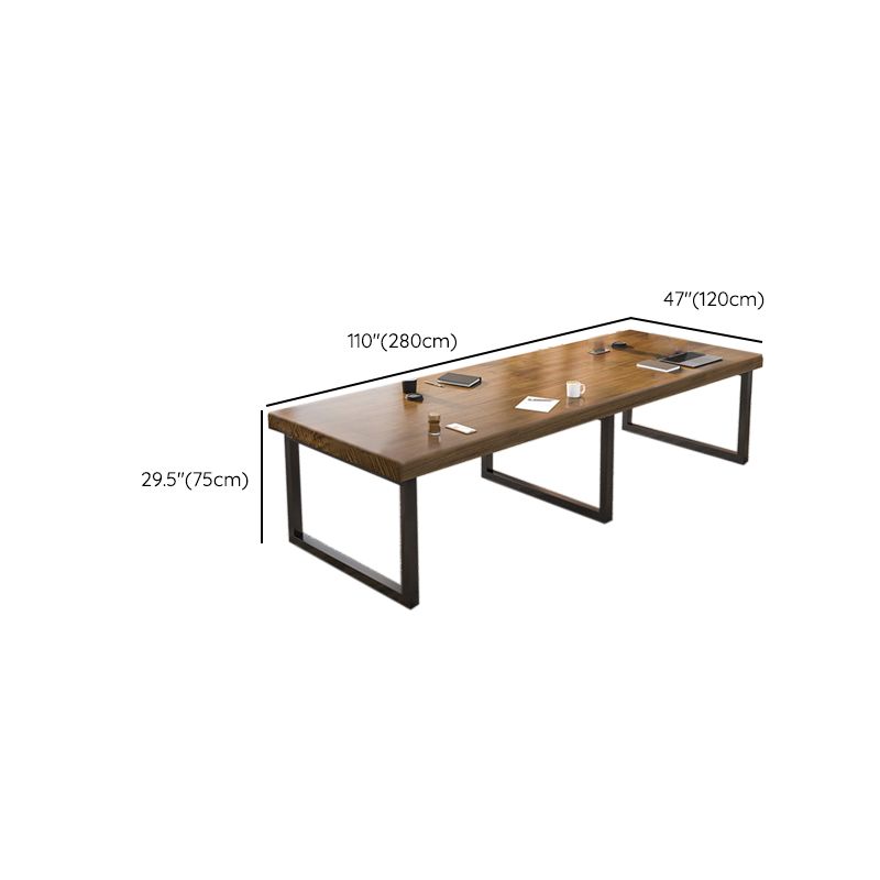 29.53-inch lange kantoor bureau industrieel vast hout schrijfde bureau