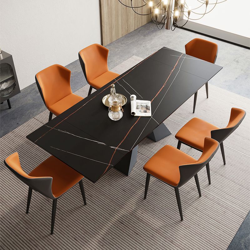 Modern 1/4/5/7 Pieces Dining Set Rectangle Black Dining Table Set for Home Use Clearhalo 'Dining Room Sets' 'Dining Tables & Seating' 'dining_room_set' 'furn' 'furn_dining_room_set' 'Furniture' 'furniture_dining_room_set' 'Kitchen & Dining Furniture' 'kitchen&dining_furn' 'kitchen' 1200x1200_4b99a9ee-1f1c-47d9-a93f-e443d17723b1
