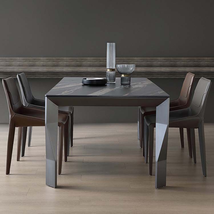 Industrial Dining Table Sintered Stone Rectangle Dining Table for Kitchen Clearhalo 'Dining Tables & Seating' 'Dining Tables' 'dining_table' 'furn' 'furn_dining_table' 'Furniture' 'Kitchen & Dining Furniture' 1200x1200_4b99d114-ef0b-4463-a0f4-46dfda8d58ac