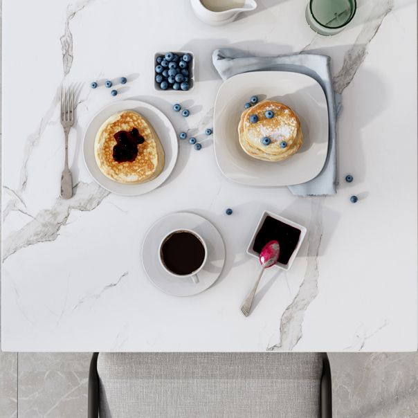 Table à manger carrée industrielle en métal