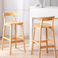 Solid Wood Low Back Bar Stool Modern Indoor Bar Chair with Footrest