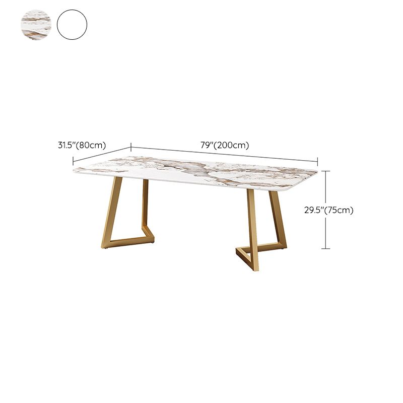 Iron and Slate Table Glam Style Simple Home Rectangular Dining Table Clearhalo 'Dining Tables & Seating' 'Dining Tables' 'dining_table' 'furn' 'furn_dining_table' 'Furniture' 'Kitchen & Dining Furniture' 1200x1200_4b9bccf5-2534-474c-8a9e-139428a5d758