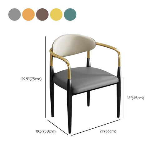 Contemporary Kitchen Dining Chair Black Legs Upholstered Arm Chair