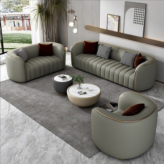 Moderne Style Ledersofa Wohnzimmertuxedo Armsofa enge Rücksitzsitze