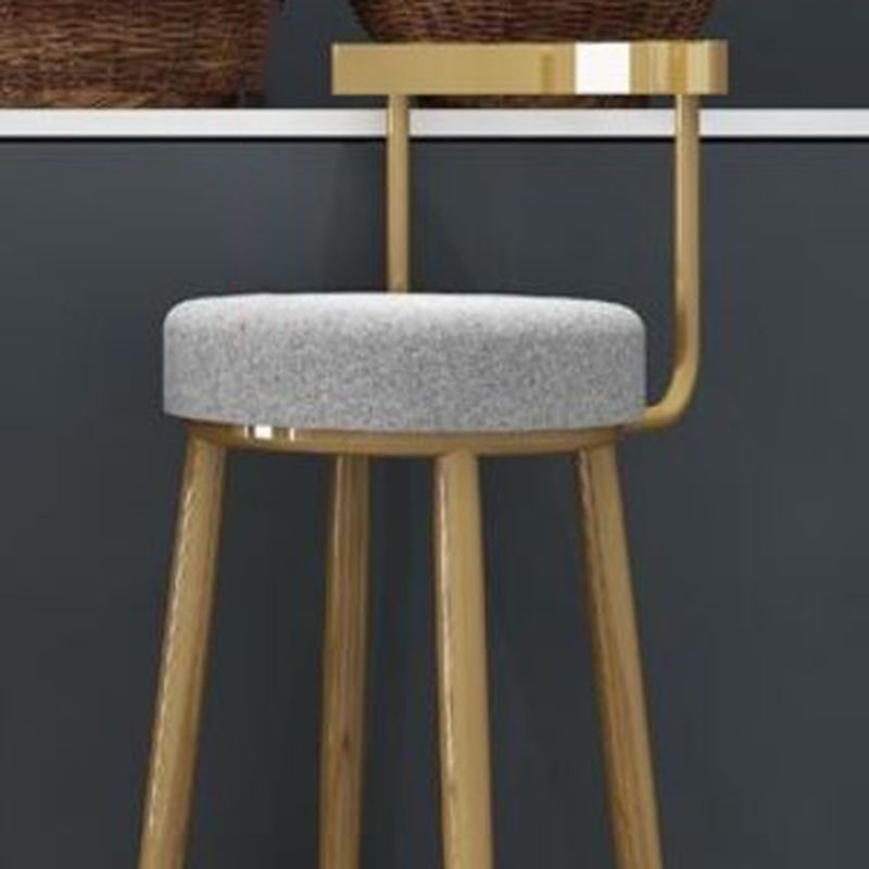 Glam Armless Backrest Counter Stool Iron Bar Stool with Cushion and Pedal for Cafe Clearhalo 'Bar Furniture' 'Bar Stools' 'bar_stools' 'furn' 'furn_bar_stools' 'Furniture' 'Kitchen & Dining Furniture' 1200x1200_4b9e49f1-bdf1-4ee0-8310-fd1448e7dab8