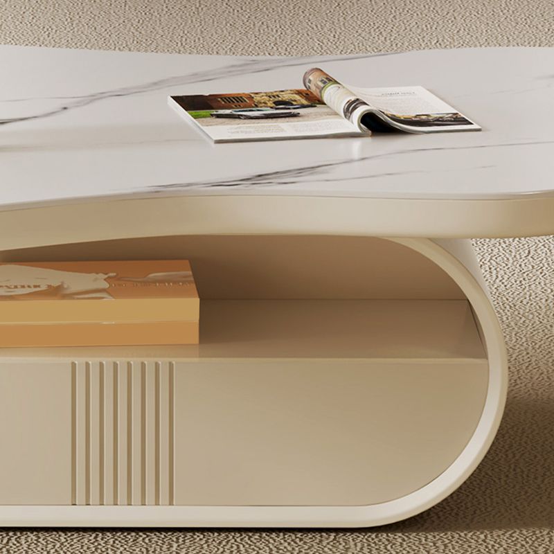 Abstract Coffee o End Table Slate con cassetti di stoccaggio geometrici