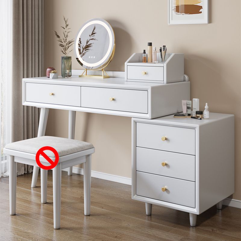 ScandinavianSolid Wood Table Makeup Vanity with Mirror and Drawers