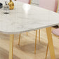Metal Traditional Luxury Rectangle Indoor Table Sintered Stone Top Table with Sled Base Clearhalo ' dining_table' 'Dining Tables & Seating' 'Dining Tables' 'furn' 'furn_dining_table' 'Furniture' 'furniture_dining_table' 'Kitchen & Dining Furniture' 'kitchen&dining_furn' 'kitchen' 'kitchen_dining_table' 1200x1200_4ba01e50-5be0-4bc2-9135-3aa632611b3a