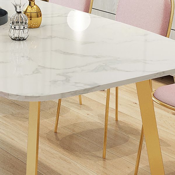 Metal Traditional Luxury Rectangle Indoor Table Sintered Stone Top Table with Sled Base Clearhalo ' dining_table' 'Dining Tables & Seating' 'Dining Tables' 'furn' 'furn_dining_table' 'Furniture' 'furniture_dining_table' 'Kitchen & Dining Furniture' 'kitchen&dining_furn' 'kitchen' 'kitchen_dining_table' 1200x1200_4ba01e50-5be0-4bc2-9135-3aa632611b3a