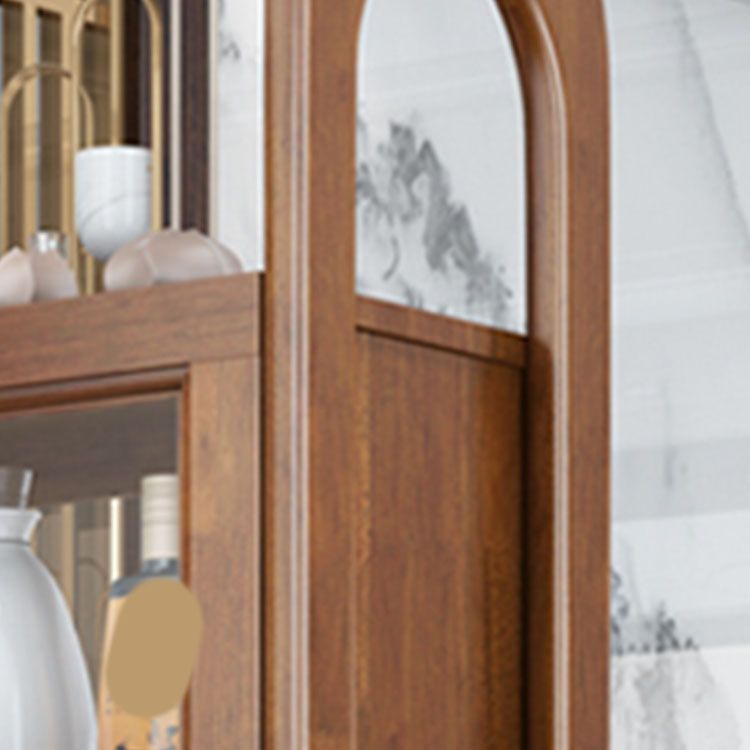 Rettangolo in legno massiccio 76,77 "Accento alto con cassetti e porte