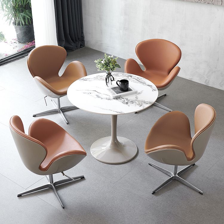Contemporary Style Home Sintered Stone Dining Table Round Table with Tulip Base Clearhalo ' dining_table' 'Dining Tables & Seating' 'Dining Tables' 'furn' 'furn_dining_table' 'Furniture' 'furniture_dining_table' 'Kitchen & Dining Furniture' 'kitchen&dining_furn' 'kitchen' 'kitchen_dining_table' 1200x1200_4ba11c9b-bab1-4c41-bf17-4503137bdbed