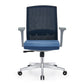 Silla de escritorio moderna con brazos fijos y ruedas Silla de oficina con respaldo medio