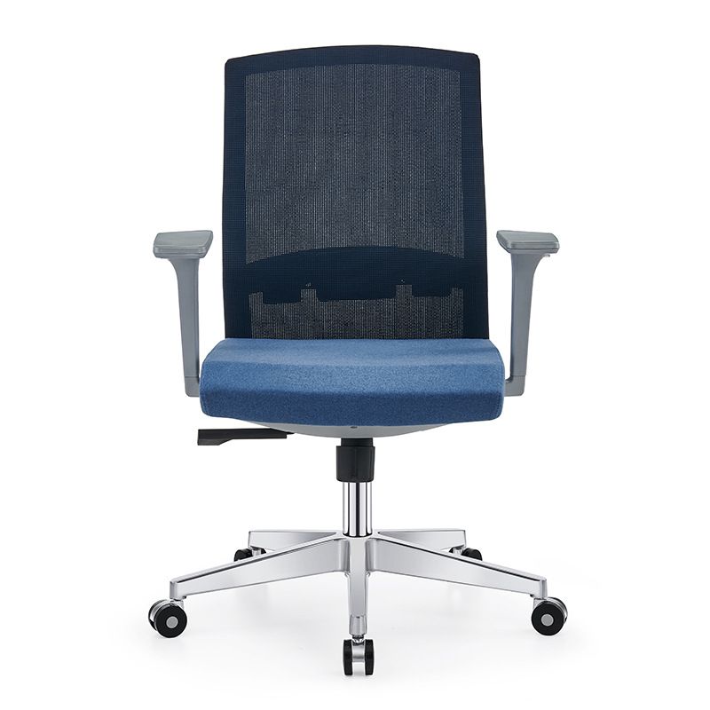 Silla de escritorio moderna con brazos fijos y ruedas Silla de oficina con respaldo medio