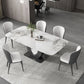 Contemporaneo 1/4/5/6/7 pezzi sala da pranzo tavolo mobili in pietra rettangolo in bianco