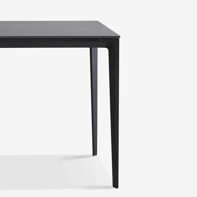 Modern Style Traditional Height Dining Set with Fixed Rectangle Shape Table and 4 Black Legs Base Clearhalo 'Dining Room Sets' 'Dining Tables & Seating' 'dining_room_set' 'furn' 'furn_dining_room_set' 'Furniture' 'furniture_dining_room_set' 'Kitchen & Dining Furniture' 'kitchen&dining_furn' 'kitchen' 1200x1200_4ba2183d-e60c-41d6-8ce7-87ebcdb55ec3