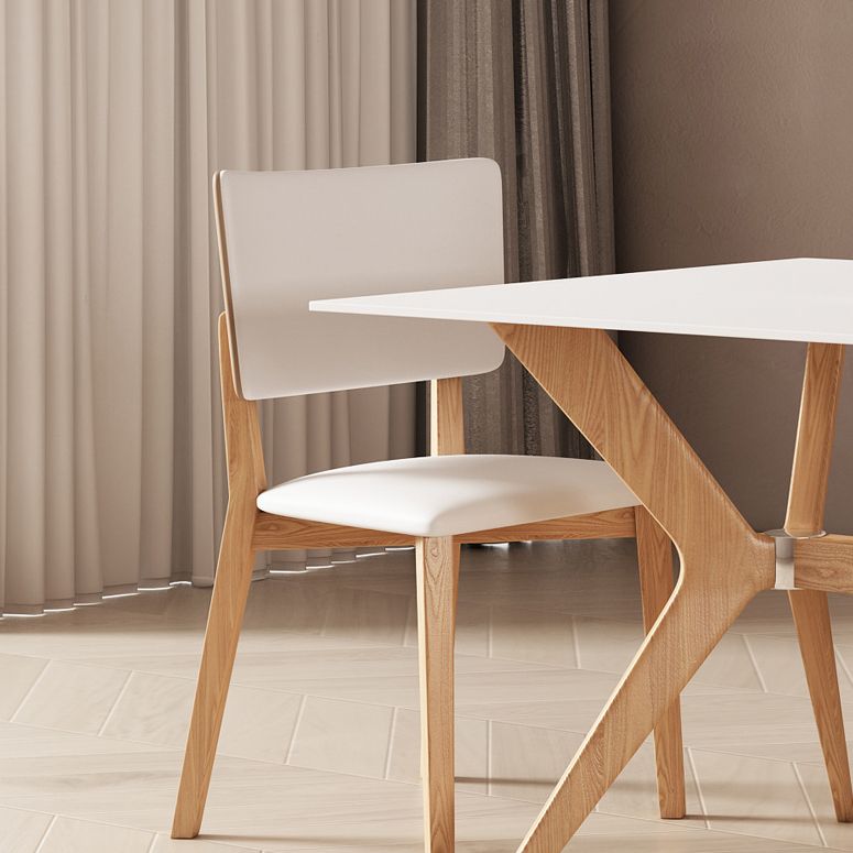 Modern Style Rectangle Table Sintered Stone Dining Table with Wood Legs Clearhalo 'Dining Tables & Seating' 'Dining Tables' 'dining_table' 'furn' 'furn_dining_table' 'Furniture' 'Kitchen & Dining Furniture' 1200x1200_4ba2dab7-fd0e-4f1d-aa2a-504b1d34728e
