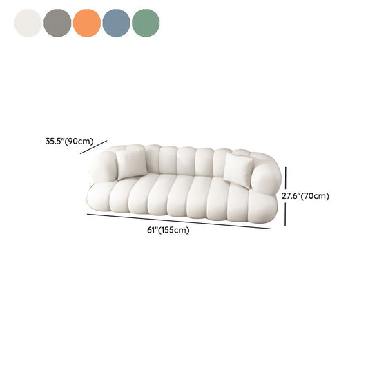 Sewn Pillow Back Sofa Northern European Recessed Arm Sofa with Pillows
