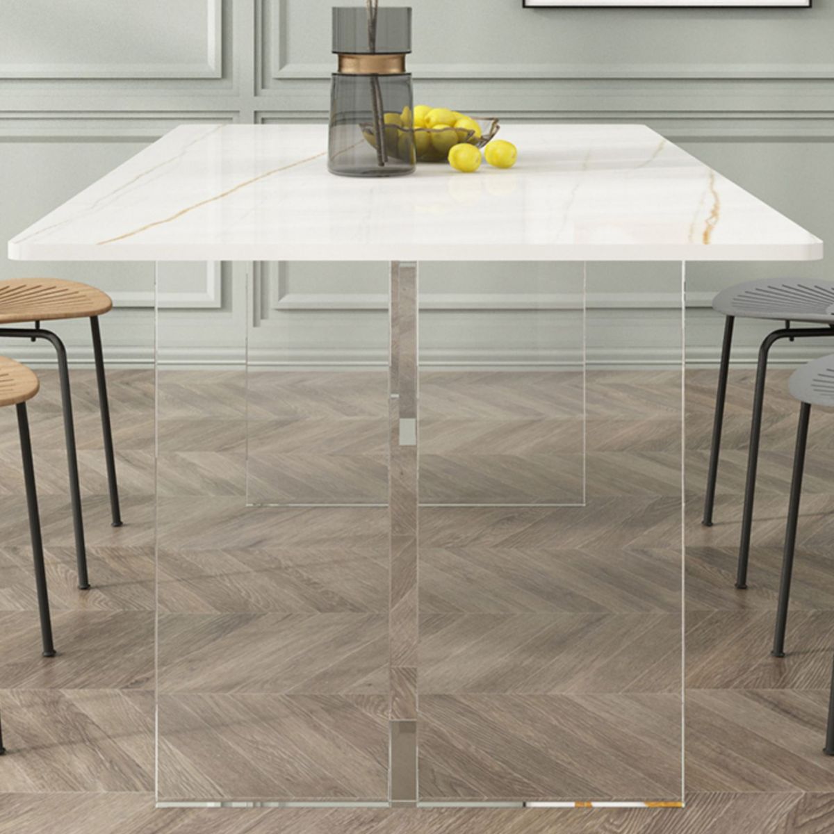 Modern 1/5/7 Pieces Dining Set Rectangle Stone Dining Table for Dining Room Clearhalo 'Dining Room Sets' 'Dining Tables & Seating' 'dining_room_set' 'furn' 'furn_dining_room_set' 'Furniture' 'furniture_dining_room_set' 'Kitchen & Dining Furniture' 1200x1200_4ba3f33a-5959-4e85-bcd9-2e5fb98af539