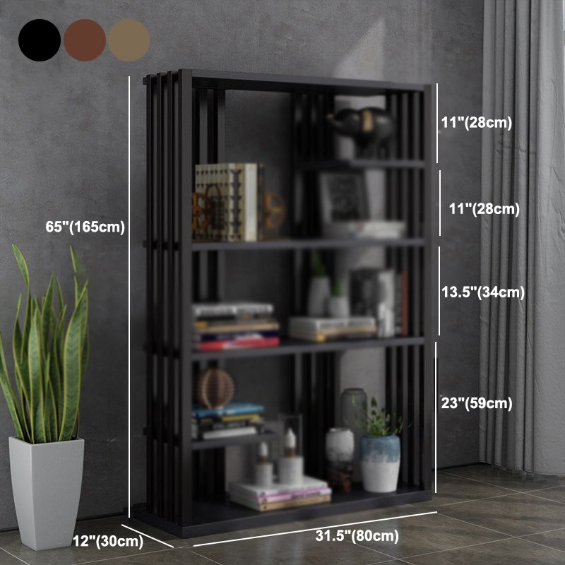 Industrial Style Bookshelf Open Shelf Vertical Metal Shelf with Rectangular Shelves Clearhalo 'Bookcases' 'Furniture' 'furniture_bookcases' 'kitchen' 'kitchen_bookcases' 'Living Room Furniture' 'Office Furniture' 1200x1200_4ba57ebc-68e6-4edc-b9f1-8c8e574682e7