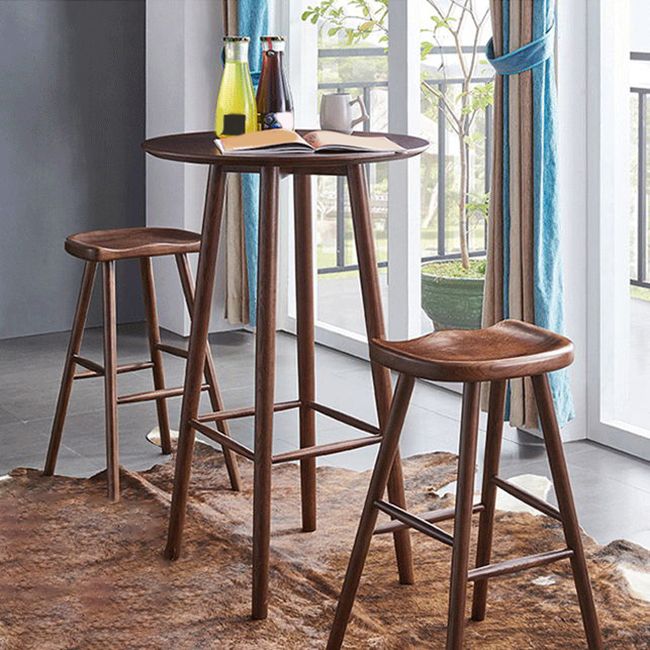 Modern Style Bar Table Set 1/2/3 Pieces Round Solid Wood Bar table with Backless Stools Clearhalo 'Bar Furniture' 'furn' 'furn_home_bar_bar_sets' 'Furniture' 'Home Bars & Bar Sets' 'home_bar_bar_sets' 'Kitchen & Dining Furniture' 1200x1200_4ba60248-4789-46fb-a976-2481ca3439e9