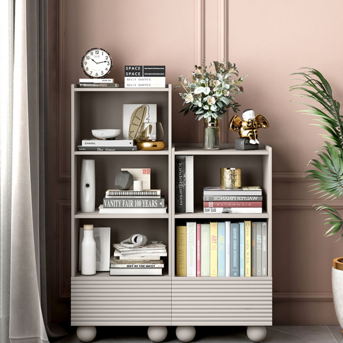 Standaard boekplank met lade verticale plank boekenkast voor kantoor