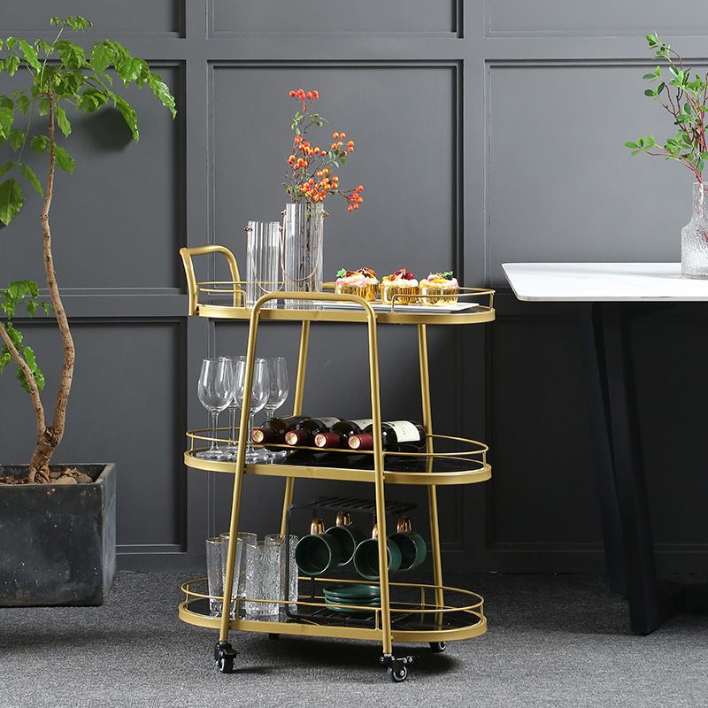 Contemporary Style Rolling Prep Table Stone Prep Table for Kitchen