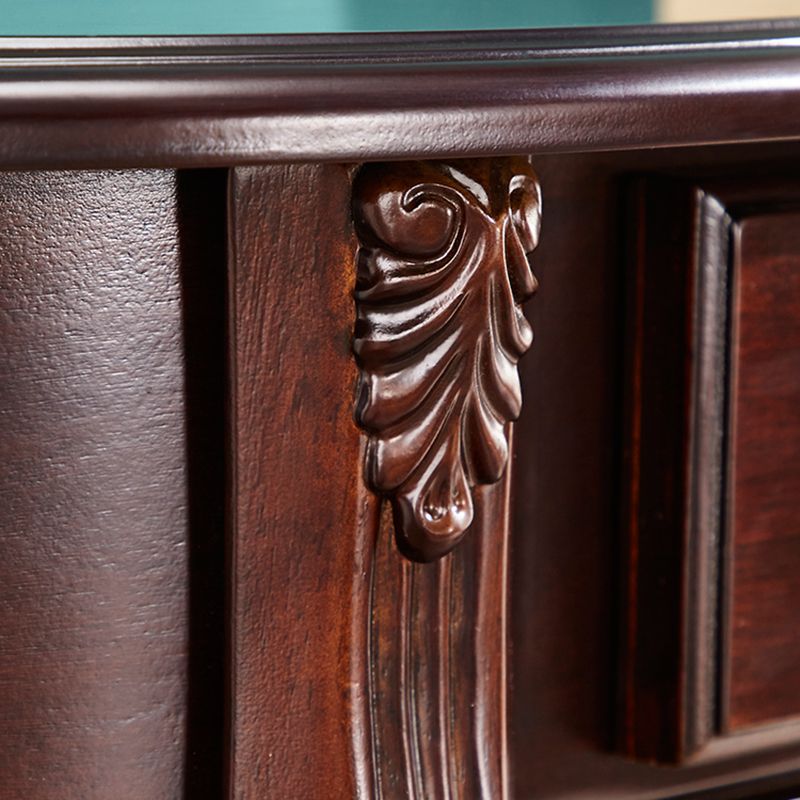 Console mezzaluna moderna di metà secolo in marrone bianco/scuro